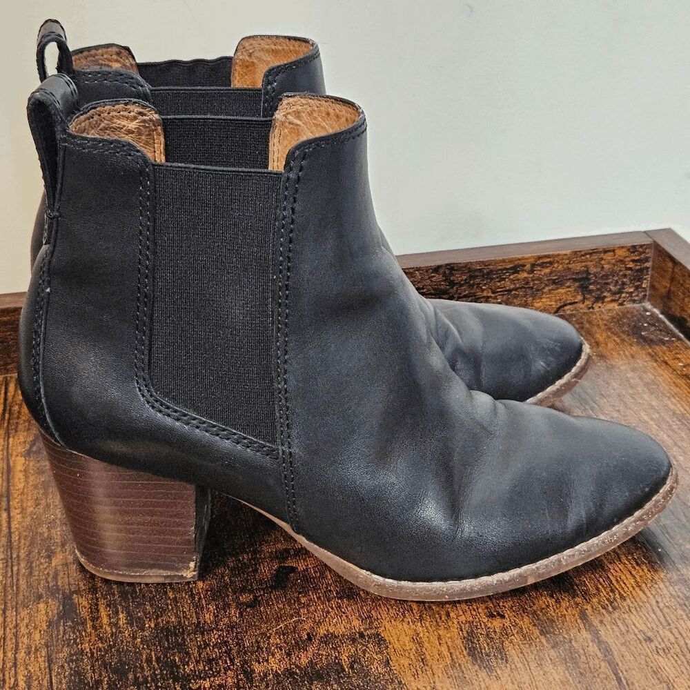 Madewell The Regan Heeled Ankle Boots Womens Black Size 6